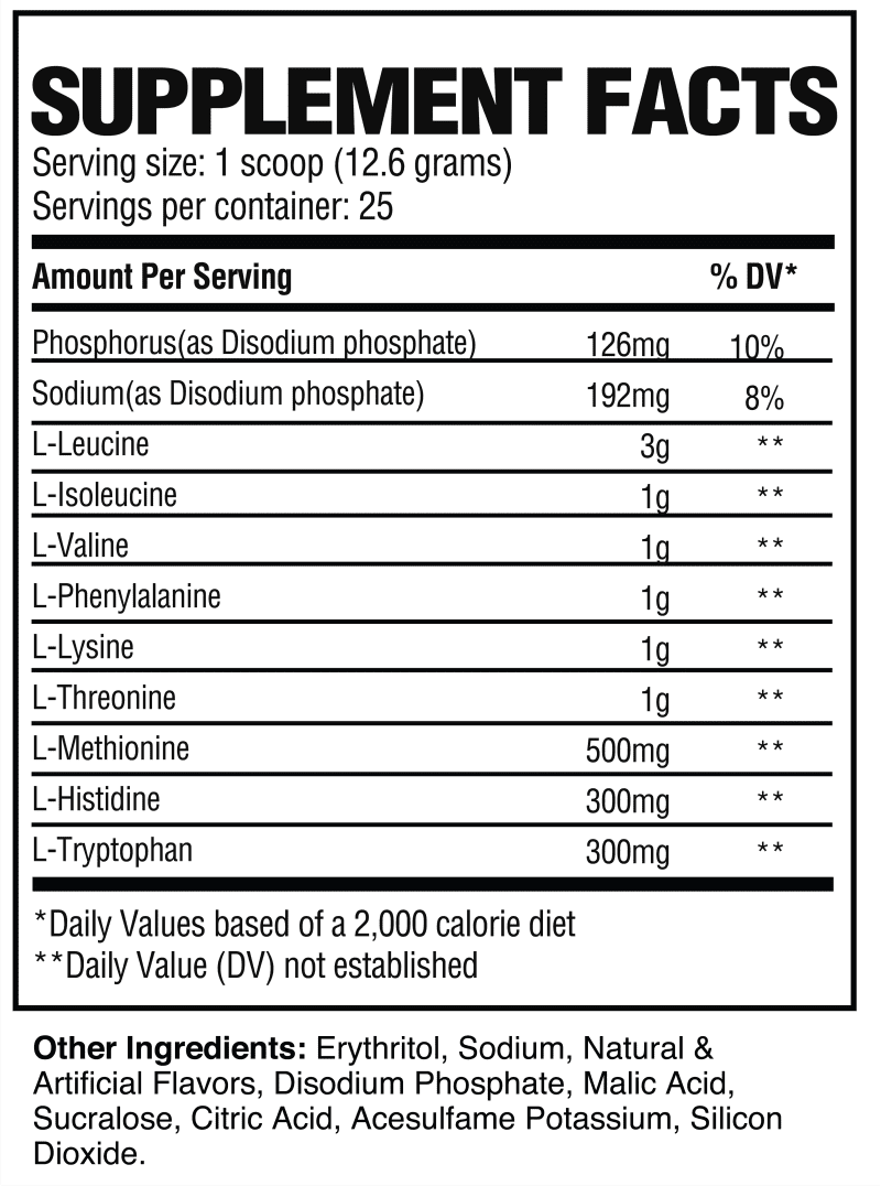 EAA Supplement Fact png