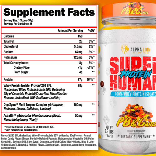 SHProteinPB GainsSupplementFacts