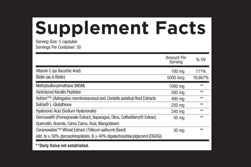 supplement facts HAIRSKINNAILS jpg